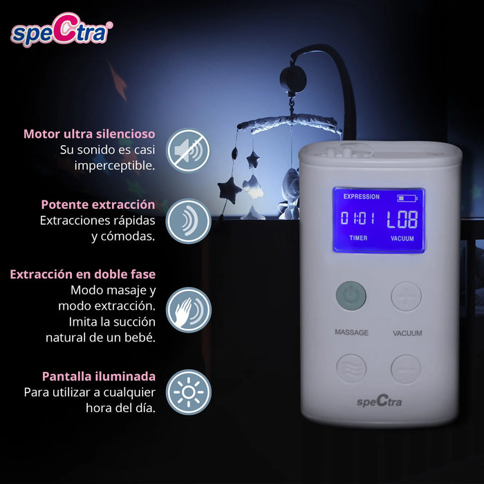 EXTRACTOR LECHE SPECTRA 9PLUS Y COPAS MANOS LIBRES COPAS MANOS LIBRES 28 MM GRADO B