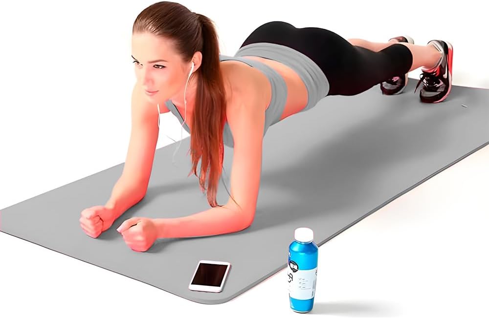 Tapete Yoga Pilates Fitness Ejercicio Portátil 10mm Grosor color NEGRO GRADO A