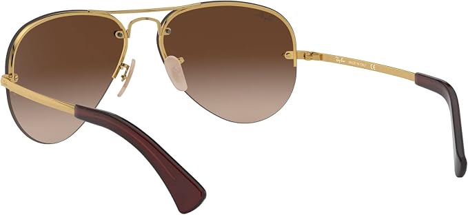 ANTEOJOS DE SOL POLARIZADOS RAY-BAN AVIATOR CLASSIC TALLE LARGE ARMAZÓN POLISHED BLACK Y LENTE GREEN GRADO A