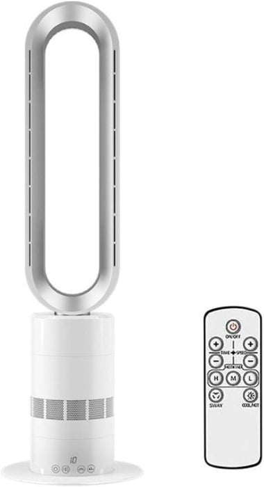 Calentador de ventilador de cerámica de 1950 W, ventilador de aire caliente y frío, filtro de aire HEPA, ventilador oscilante sin aspas de 90 °, calentador eléctrico de 33,5 pulgadas, con control Grado B