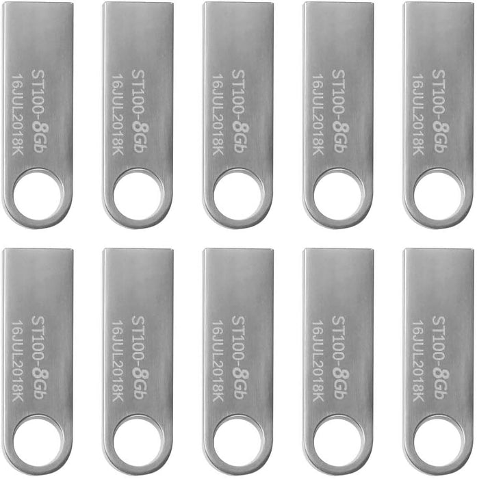 PENDRIVE USB 8GB 2.0 STYLOS TECH ST100 PLATEADO METÁLICO LISO GRADO B