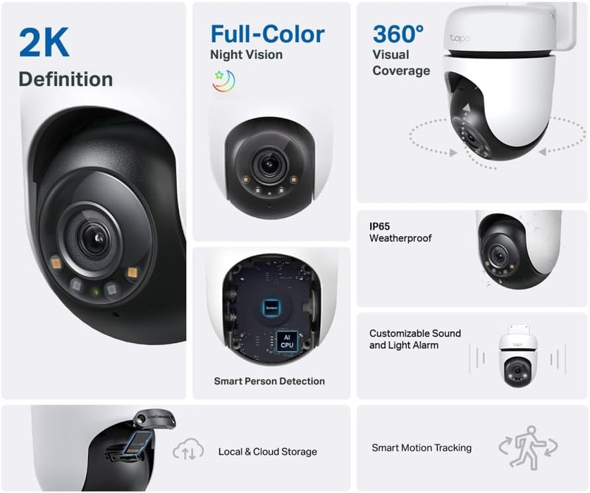 Camara De Seguridad Wifi Tp-link Tapo C510w 3mp 2k Giro 360 Grado A