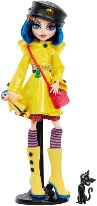 MONSTER HIGH SKULLECTOR MUÑECA CORALINE, EDICIÓN DE COLECCIÓN ARTICULADA CON ATUENDO INSPIRADO EN MODA OSCURA, MATTEL COLLECTOR, PARA FANS DE 6 AÑOS EN ADELANTE GRADO B