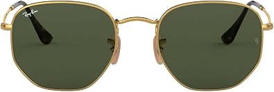 ANTEOJOS DE SOL RAY-BAN I-SHAPE HEXAGONAL TALLE LARGE ARMAZÓN POLISHED GOLD Y LENTE GREEN GRADO A
