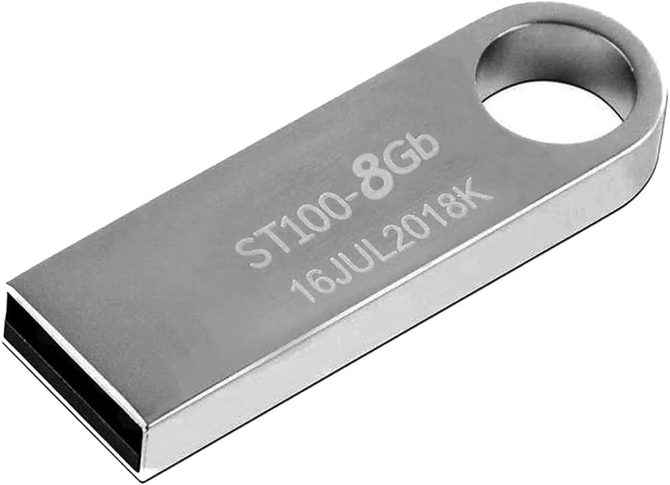 PENDRIVE USB 8GB 2.0 STYLOS TECH ST100 PLATEADO METÁLICO LISO GRADO B