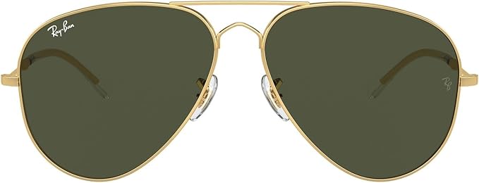 ANTEOJOS DE SOL POLARIZADOS RAY-BAN AVIATOR CLASSIC TALLE LARGE ARMAZÓN POLISHED GOLD Y LENTE GREEN GRADO A
