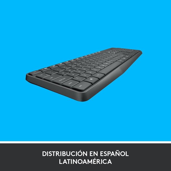COMBO TECLADO Y MOUSE INALAMBRICO LOGITECH MK235 COLOR NEGRO GRADO B