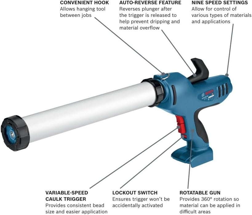 BOSCH PISTOLA CALAFATEADORA INALÁMBRICA GCG 18V-600 18V SB GRADO B