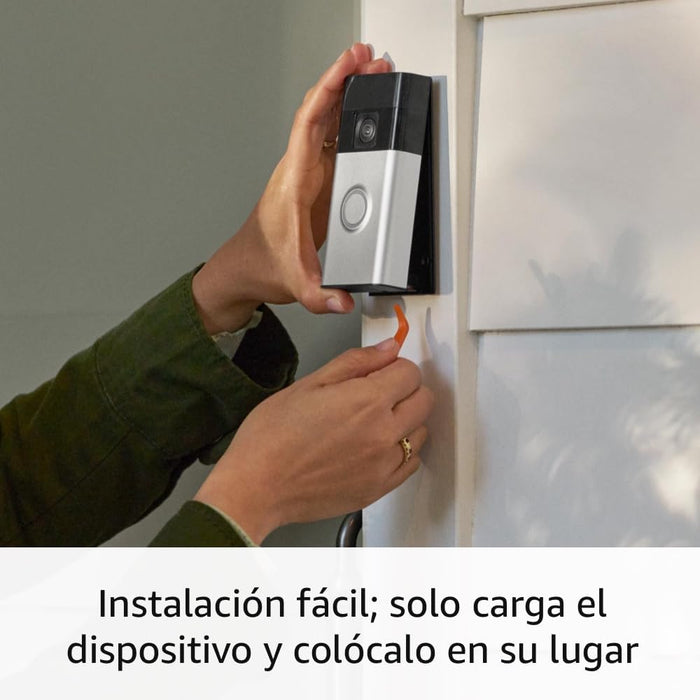 Timbre Con Cámara Inalámbrico Ring Battery Doorbell Satin Nickel GRADO B