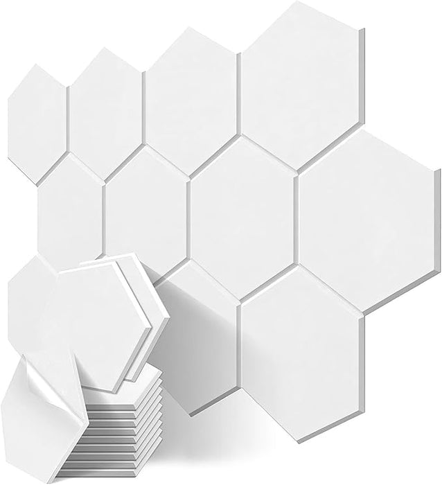 PACK DE 24 Paneles de Esponja Acústica Profesional – 35 x 30 x 1 cm – Diseño Hexagonal Blanco GRADO A