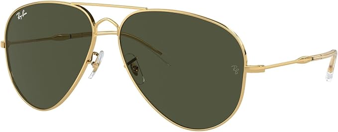 ANTEOJOS DE SOL POLARIZADOS RAY-BAN AVIATOR CLASSIC TALLE LARGE ARMAZÓN POLISHED GOLD Y LENTE GREEN GRADO A
