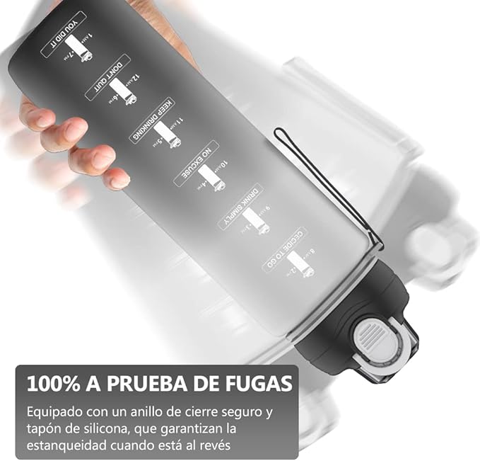 BOTELLA DE AGUA DEPORTIVA DEPORTIVA DE PLASTICO DE GRAN CAPACIDAD AL AIRE LIBRE TAZA DE ESPACIO RESISTENTE AL CALOR A PRUEBA DE CAIDAS