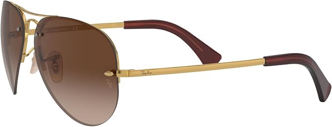 ANTEOJOS DE SOL POLARIZADOS RAY-BAN AVIATOR CLASSIC TALLE LARGE ARMAZÓN POLISHED BLACK Y LENTE GREEN GRADO A