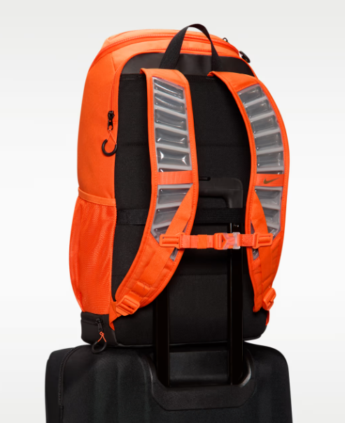 NIKE VARSITY ELITE MOCHILA NARANJA COLOR NARANJA SEGURIDAD/NEGRO/GRIS LOBO LISO  |  GRADO A
