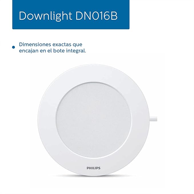 foco dl252 empotrado redondo led luz fría philips de 18 w