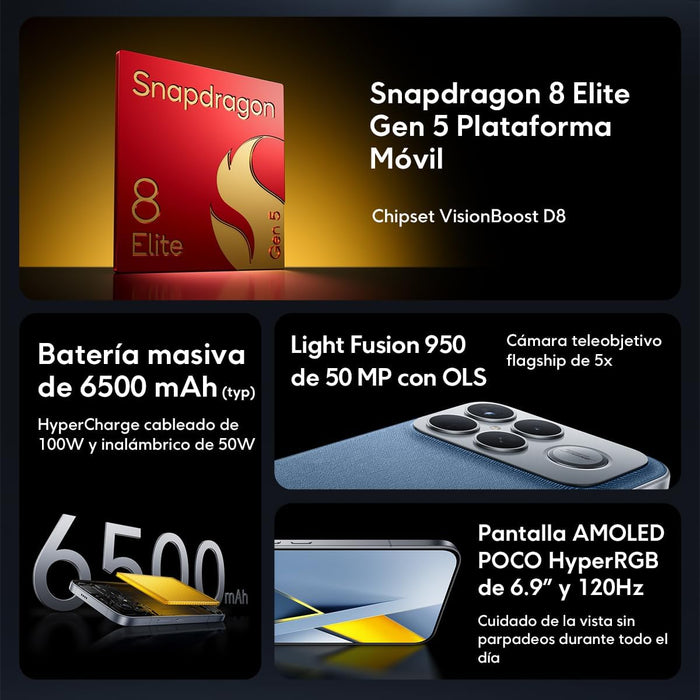 Smartphone Xiaomi Poco F8 Ultra (12GB RAM / 256GB ROM) Denim Blue | Grado A