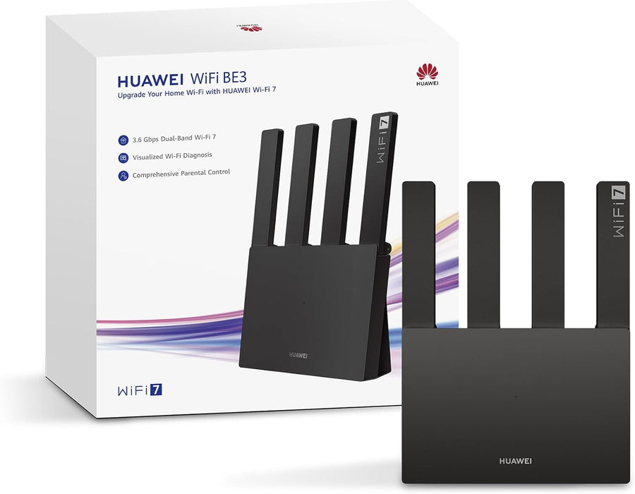 ROUTER HUAWEI WIFI 7 BE3 3600MBPS NEGRO 1 GRADO B - TiendaKomet México