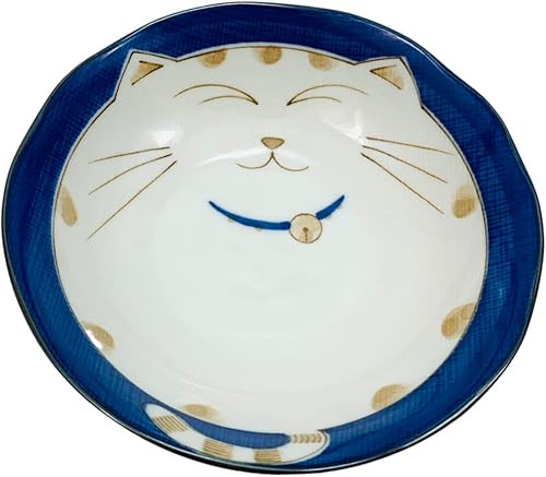 PLATO PORCELANA JAPONESA GATO SUERTE ARROZ GRADO B - TiendaKomet México