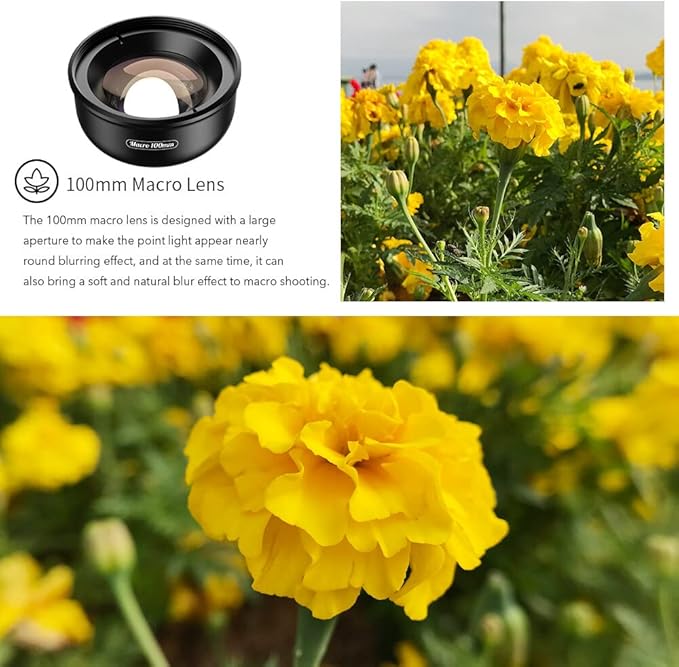 Lente Macro Apexel 10x Lente De Camara Universal De 100 Mm GRADO B