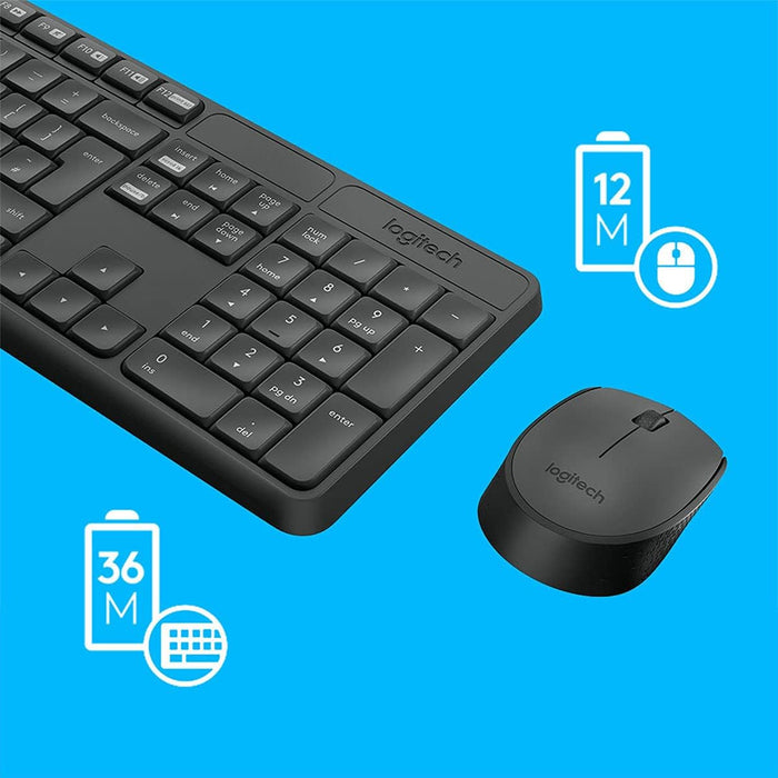 COMBO TECLADO Y MOUSE INALAMBRICO LOGITECH MK235 COLOR NEGRO GRADO B