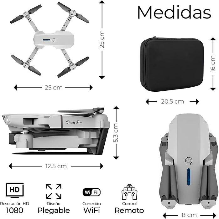 MINI DRONE CON CÁMARA 4K, DRONES CONTROL PLEGABLE REMOTO DE VISUALIZACIÓN CON 2 BATERÍAS, POSICIONAMIENTO DEL FLUJO ÓPTICO, DRON PARA PRINCIPIANTES, ADOLESCENTES Y ADULTOS REGALO, NEGRO GRADO B