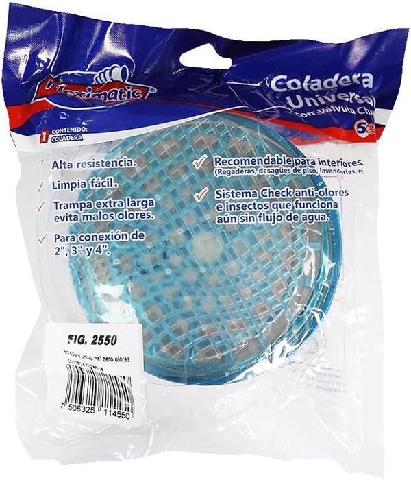 Coladera Universal Zero Olores Con Check Y Atrapa Cabellos