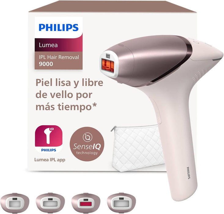 PHILIPS LUMEA PRESTIGE DEPILADORA IPL, LUZ PULSADA, CON CABLE, 4 CABEZALES INTELIGENTES (CUERPO, BIKINI, AXILAS Y CARA) Y SMARTSKIN SENSOR, BRI947/50 BLANCO GRADO B