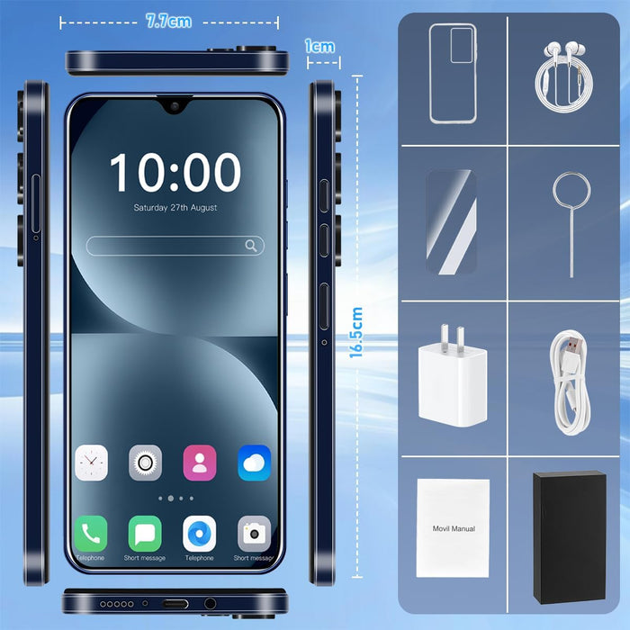 Celulares Smartphones Teléfonos Inteligentes Android 14 Dual Sim 8 Gb Ram +256 Gb Rom Accesorios Completos Con Auriculares,cargador,funda Protectora GRADO B