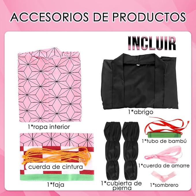 Lote 5 disfraces nezuko Demon Slayer