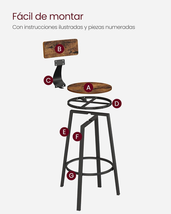 VASAGLE TABURETE ALTO GRADO B