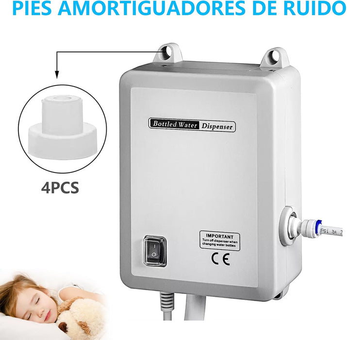 DISPENSADOR DE AGUA AUTOMÁTICO PARA REFRIGERADOR DÚPLEX, SISTEMA DISPENSADOR DE BOMBA ELÉCTRICA, 2 TUBERÍAS DE AGUA DE SUSTITUIBLES, BOMBEO RÁPIDO Y ESTABLE, APTO PARA MÁQUINAS DE HIELO,CAFETERAS 2