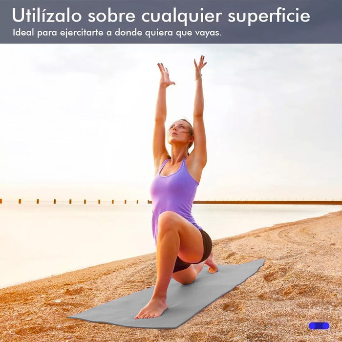 Tapete Yoga Pilates Fitness Ejercicio Portátil 10mm Grosor color NEGRO GRADO A