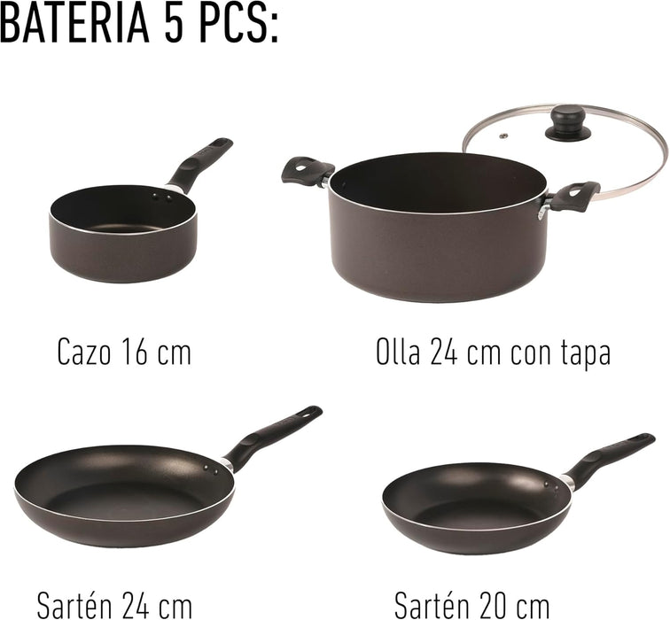 Baterí­a De Cocina De 5 Piezas T-fal Inicia, 5813700 GRADO A