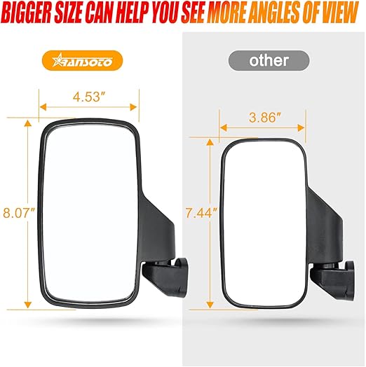Retrovisor Lateral Universal Utv Para Polaris General Ranger 13570