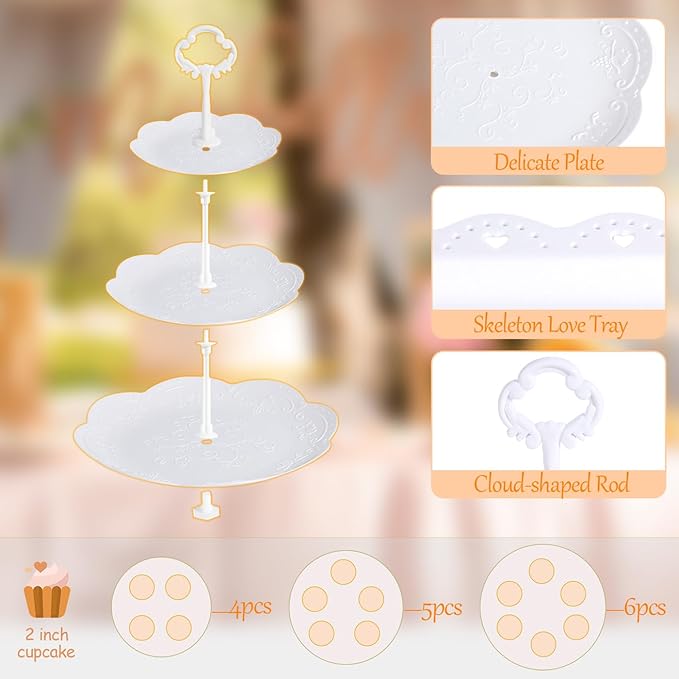Juego De 9 Pizas De Soporte Para Cupcakes, Mesa De Postro 9