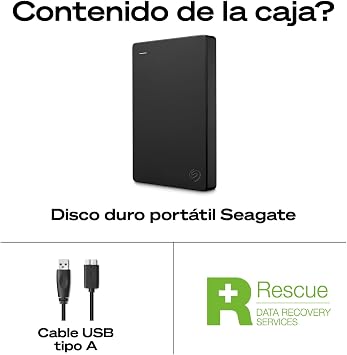 DISCO DURO PORTABLE 2 TB STGX2000400 USB 3.0 NEGRO SEAGATE GRADO A
