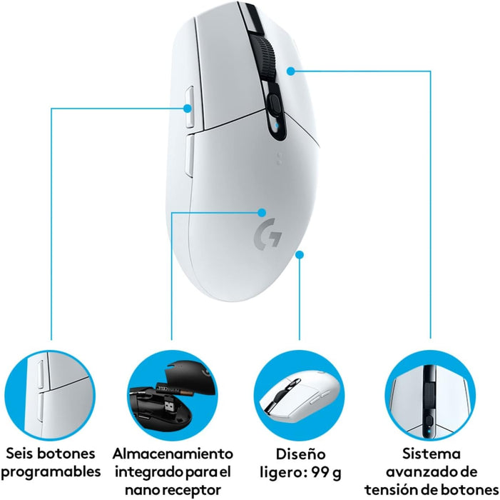 LOGITECH G - G305 LIGHTSPEED - MOUSE INALÁMBR GRADO B