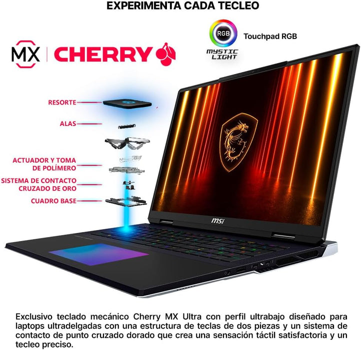 LAPTOP MSI TITAN 18 HX AI A2XWJG ULTRA 9 64GB 4TB RTX5090 NEGRO GRADO A