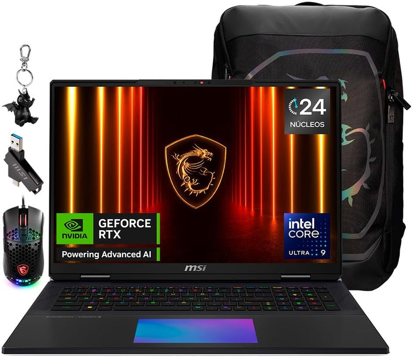 LAPTOP MSI TITAN 18 HX AI A2XWJG ULTRA 9 64GB 4TB RTX5090 NEGRO GRADO A