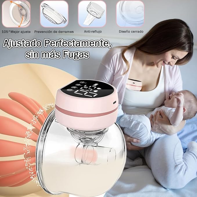 EXTRACTOR DE LECHE ELECTRICO MANOS LIBRE CON BOLSA DE LECHE GRADO B