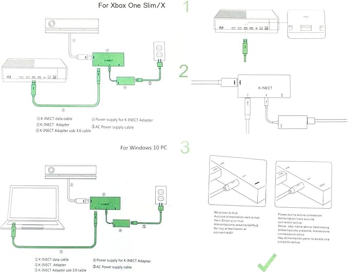 Xbox Kinect Adapter for Xbox One S, Xbox One Grado B