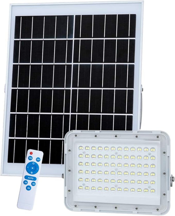 LUCES DE INUNDACIÓN SOLARES LED DE 200 W, 20000 LÚMENES, PARA EXTERIORES, IP67, RESISTENTE AL AGUA, CON SENSOR DE CONTROL REMOTO, ENCENDIDO Y APAGADO AUTOMÁTICO PARA PATIO, JARDÍN, CANALÓN, PISCINA, CANCHA DE BALONCESTO, CAMINO GRADO A