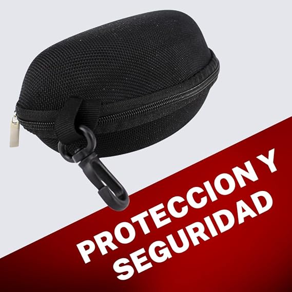 Estuche Rigido Para Lentes Gafas De Sol Seguridad Con Gancho GRADO A