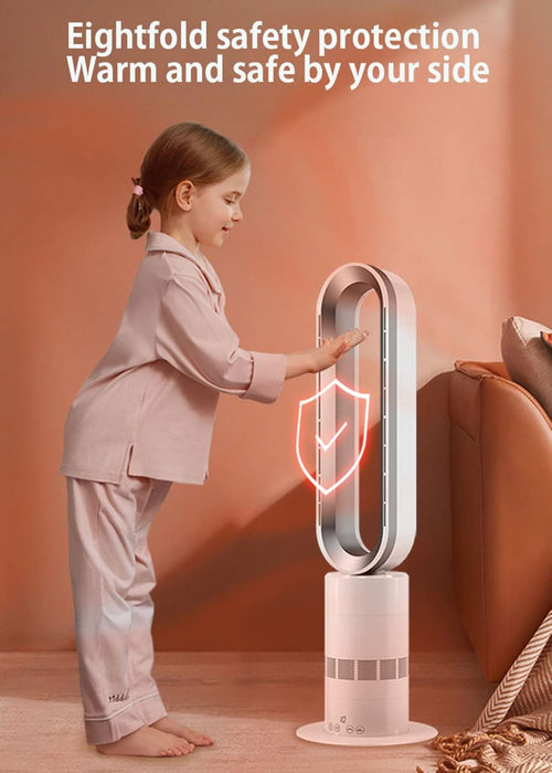 Calentador de ventilador de cerámica de 1950 W, ventilador de aire caliente y frío, filtro de aire HEPA, ventilador oscilante sin aspas de 90 °, calentador eléctrico de 33,5 pulgadas, con control Grado B