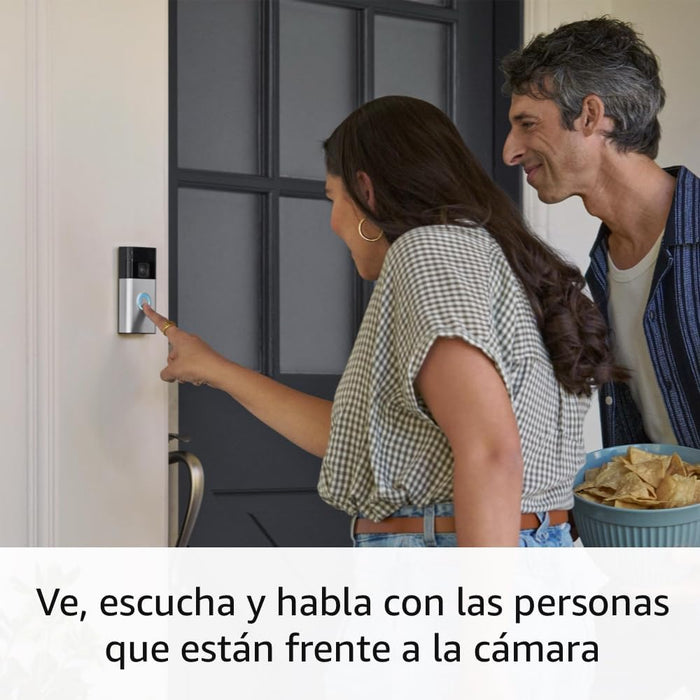 Timbre Con Cámara Inalámbrico Ring Battery Doorbell Satin Nickel GRADO B
