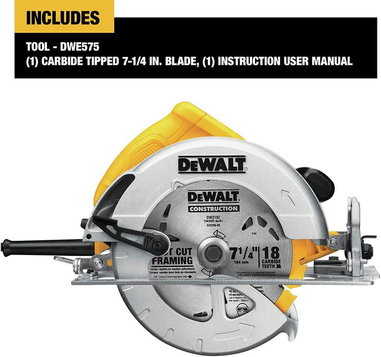Sierra Circular Dewalt Dw-575 7-1/4 Pulgadas 1800w Frecuencia 60 Grado B