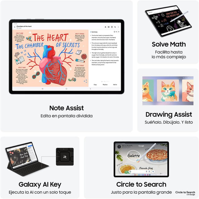 SAMSUNG GALAXY TAB S10+ PLATA 12GB RAM 256GB, SPEN GRADO A