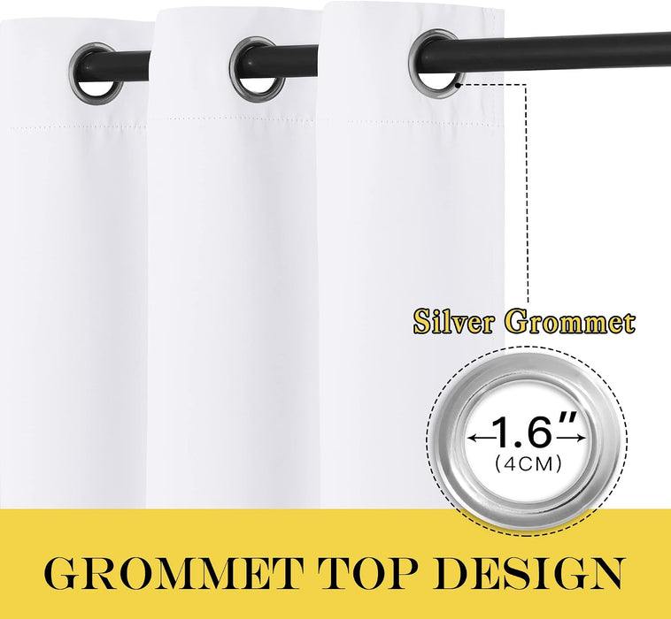 Cortinas Opacas Blancas Nicetown 80"(Set de 2 Paneles de 42"x80") | Grado A