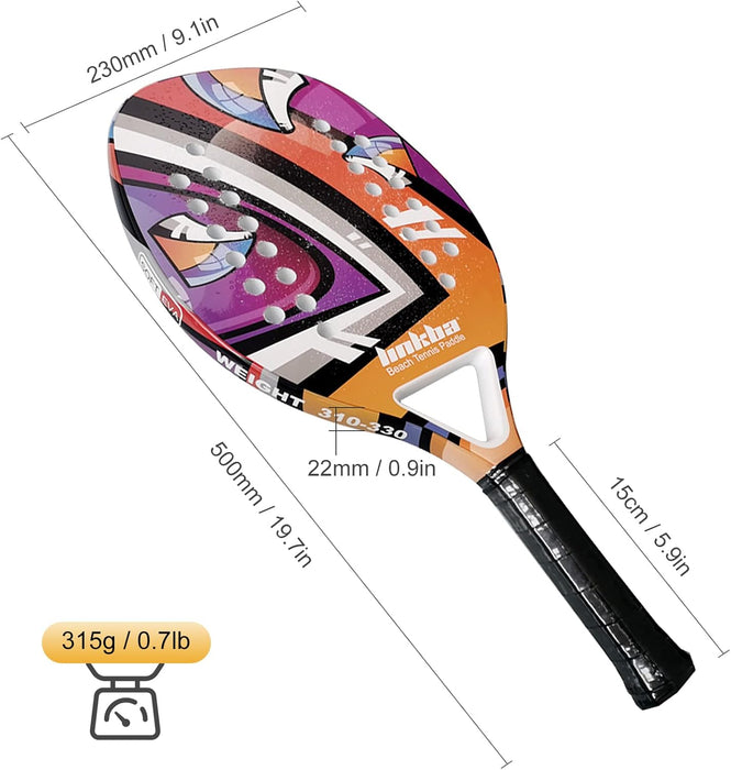 RAQUETA DE TENIS DE PLAYA CON AGARRE ERGONOMICO 6 PIEZAS GRADO B
