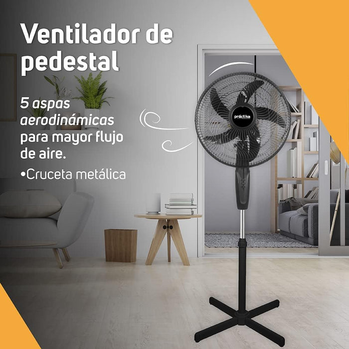 PRACTIKA VENTILADOR DE PEDESTAL 16 PULGADAS  2 VELOCIDADES 2 GRADO B